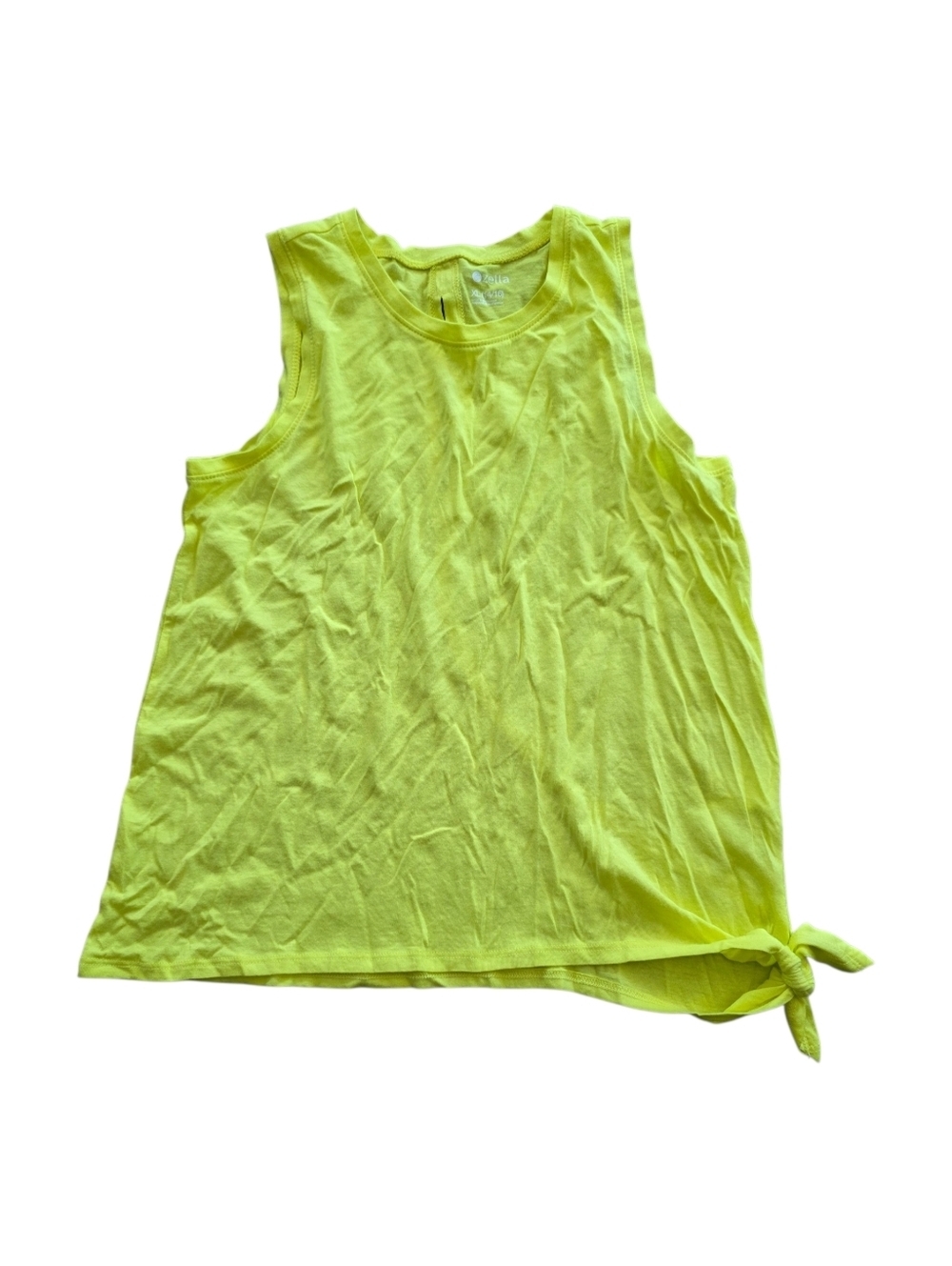 Zella Girls Neon Yellow Tie-Hem Tank Top XL - Picture 1 of 3